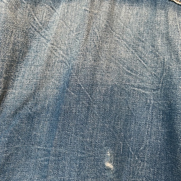 R13 | Distressed Denim Trucker Jean Oversized Jacket - Picture 10 of 14